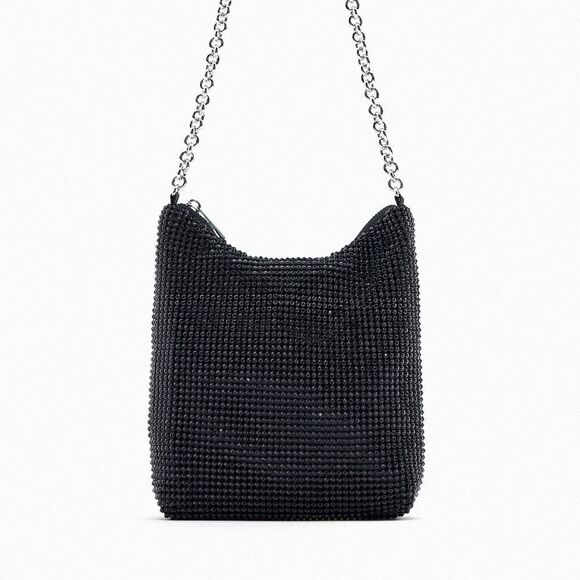 ZARA RHINESTONE CROSSBODY BAG - Picture 1 of 6